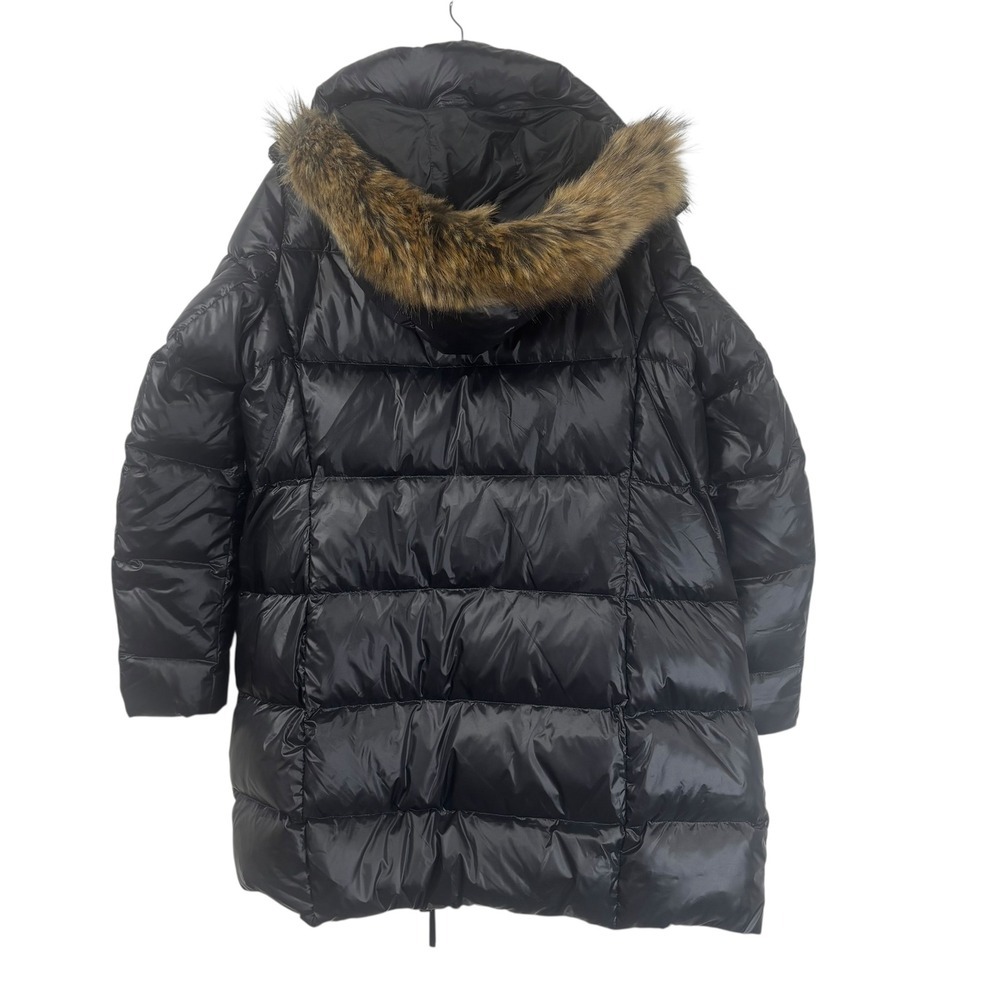 Polo Ralph Lauren Black Duck Down Fill Puffer Coat Faux Fur Hood Womens Small - Picture 2 of 11